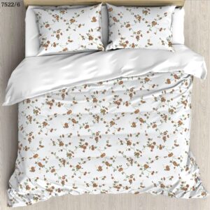 FeelsGood Home Decor 100% Organic Pure Cotton Double Bed Bedsheet with 2 Pillow Covers | 230cm x 240cm | White Floral Printed Design