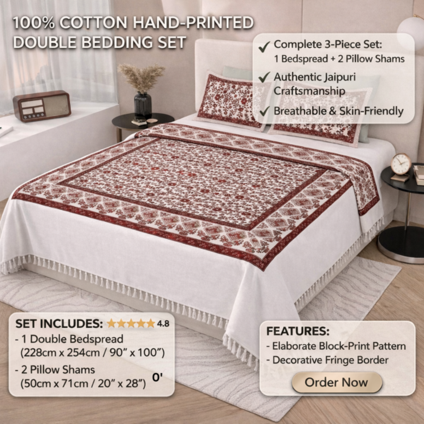 0' (1) double bed bedsheet